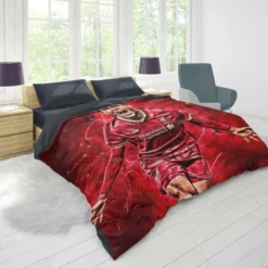 Energetic Dutch Soccer Player Virgil van Dijk Duvet Cover 1