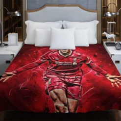 Energetic Dutch Soccer Player Virgil van Dijk Duvet Cover