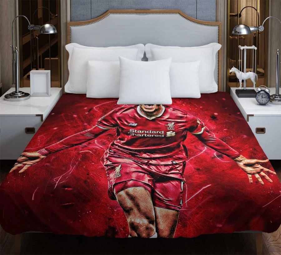 Energetic Dutch Soccer Player Virgil van Dijk Duvet Cover