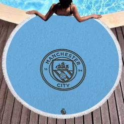 Energetic Football Club Manchester City FC Round Beach Towel 1