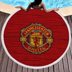 Energetic Football Club Manchester United Logo Round Beach Towel 1