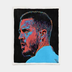 Energetic Football Player Eden Hazard Sherpa Fleece Blanket 1