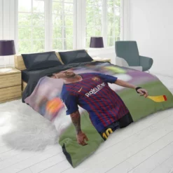 Energetic Football Player Lionel Messi Duvet Cover 1