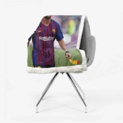 Energetic Football Player Lionel Messi Sherpa Fleece Blanket 2