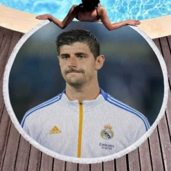 Energetic Football Thibaut Courtois Round Beach Towel 1