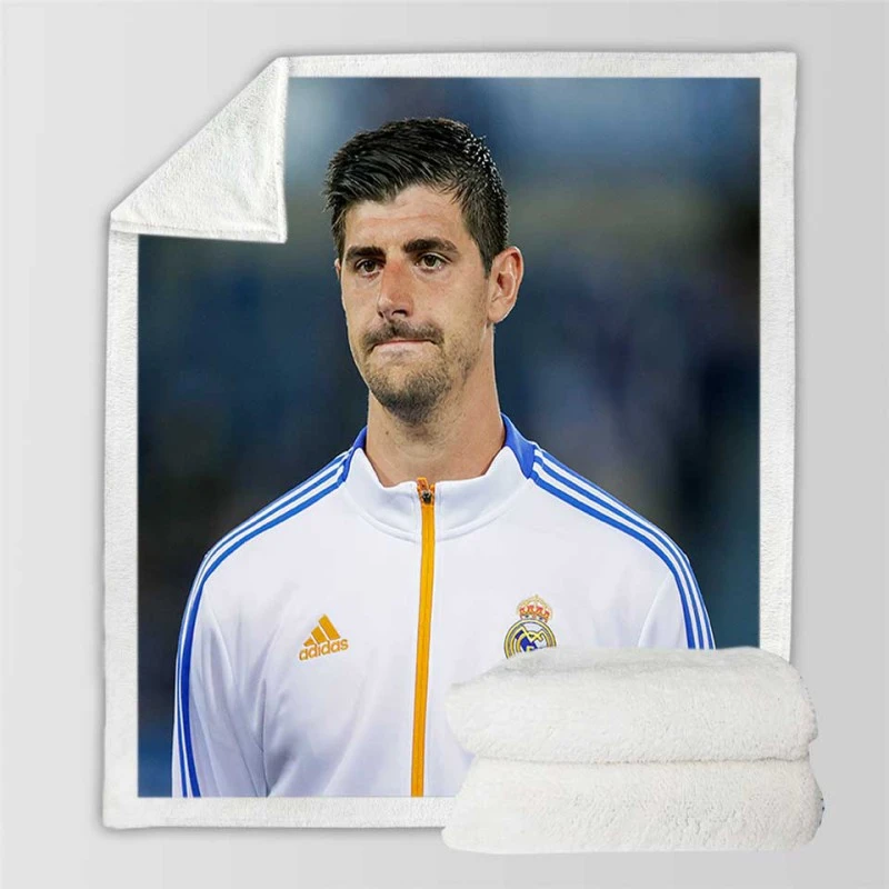 Energetic Football Thibaut Courtois Sherpa Fleece Blanket