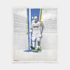 Energetic Footballer Zinedine Zidane Sherpa Fleece Blanket 1