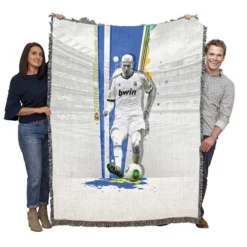 Energetic Footballer Zinedine Zidane Woven Blanket