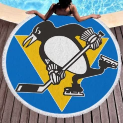 Energetic Hockey Club Pittsburgh Penguins Round Beach Towel 1