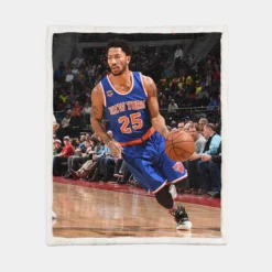 Energetic NBA Basketball Player Derrick Rose Sherpa Fleece Blanket 1