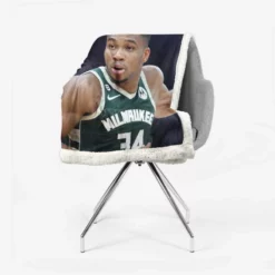 Energetic NBA Basketball Player Giannis Antetokounmpo Sherpa Fleece Blanket 2