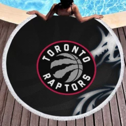 Energetic NBA Basketball Team Toronto Raptors Round Beach Towel 1