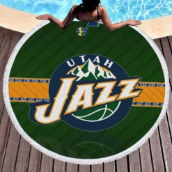 Energetic NBA Team Utah Jazz Round Beach Towel 1