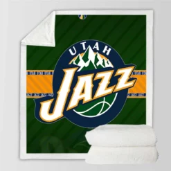 Energetic NBA Team Utah Jazz Sherpa Fleece Blanket