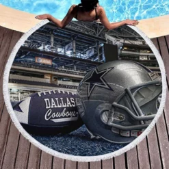 Energetic NFL Football Club Dallas Cowboys Round Beach Towel 1