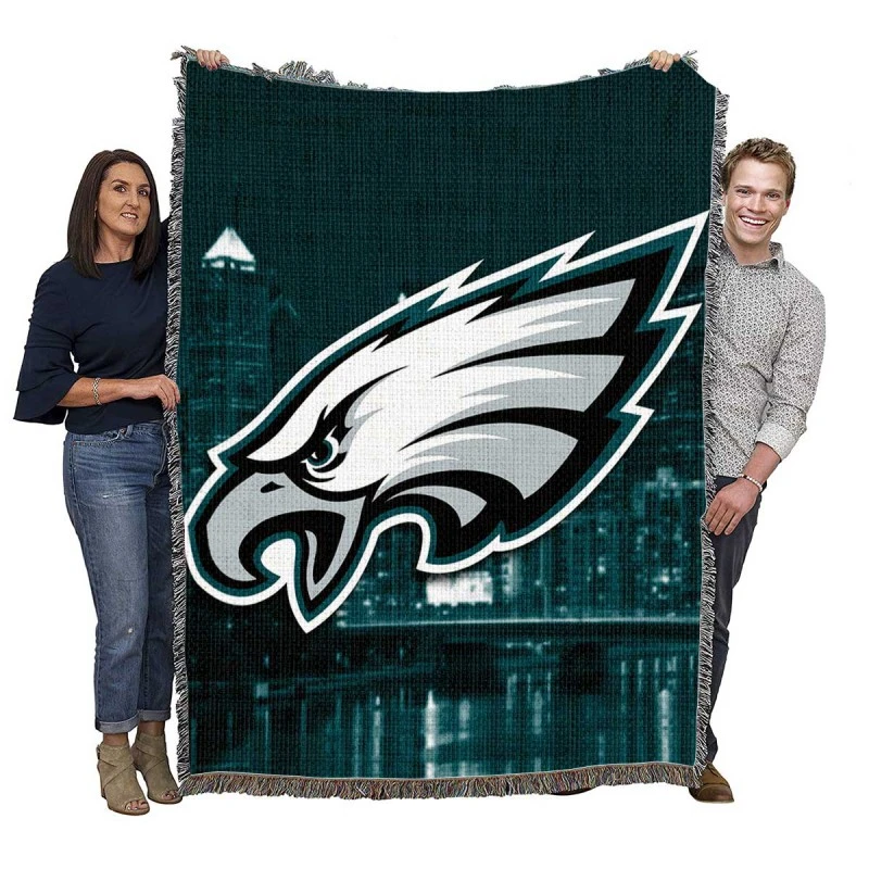 Energetic NFL Football Player Philadelphia Eagles Woven Blanket
