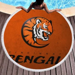 Energetic NFL Football Team Cincinnati Bengals Round Beach Towel 1