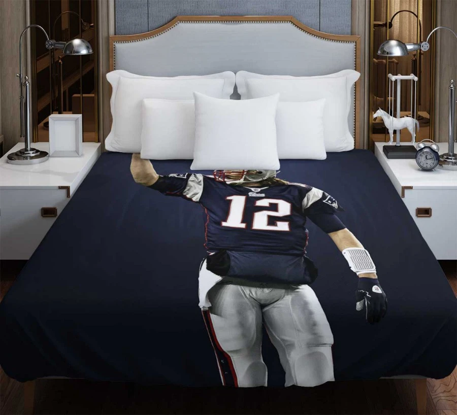 Energetic NFL Player Tom Brady Duvet Cover