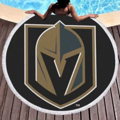 Energetic NHL Club Vegas Golden Knights Round Beach Towel 1