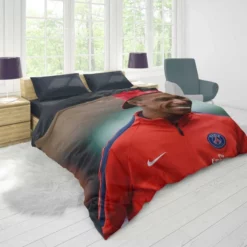 Energetic PSG Football Player Kylian Mbappe Duvet Cover 1