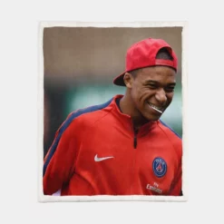 Energetic PSG Football Player Kylian Mbappe Sherpa Fleece Blanket 1