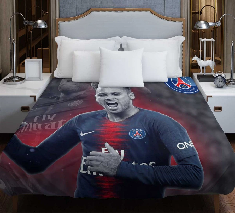 Energetic PSG Football Player Neymar Duvet Cover