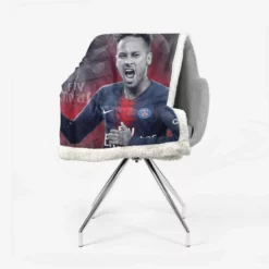 Energetic PSG Football Player Neymar Sherpa Fleece Blanket 2