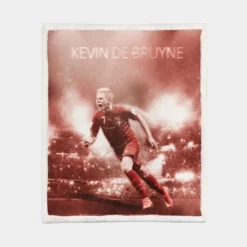 Energetic Soccer Player Kevin De Bruyne Sherpa Fleece Blanket 1