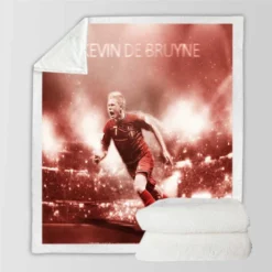 Energetic Soccer Player Kevin De Bruyne Sherpa Fleece Blanket