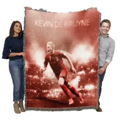 Energetic Soccer Player Kevin De Bruyne Woven Blanket