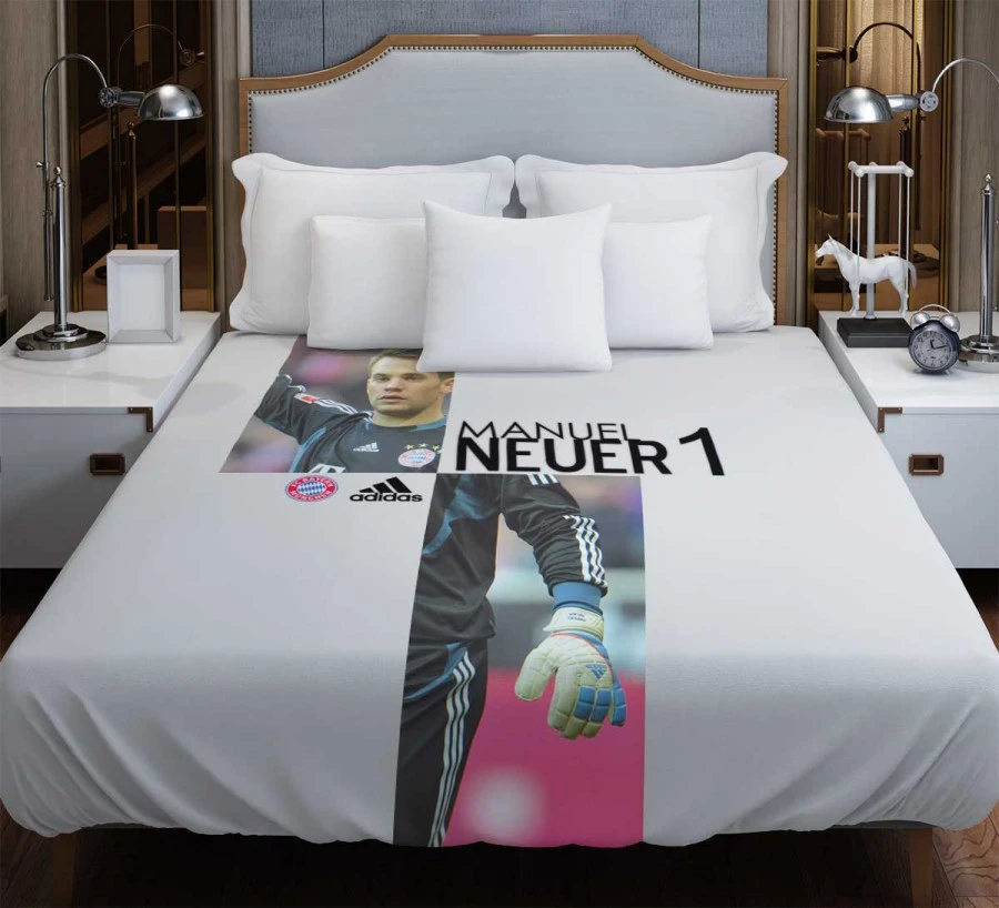 Energetic Soccer Player Manuel Neuer Duvet Cover