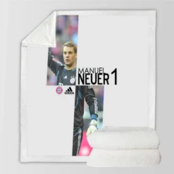 Energetic Soccer Player Manuel Neuer Sherpa Fleece Blanket