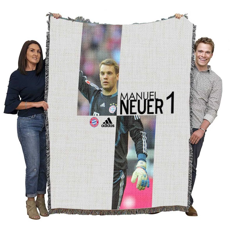 Energetic Soccer Player Manuel Neuer Woven Blanket