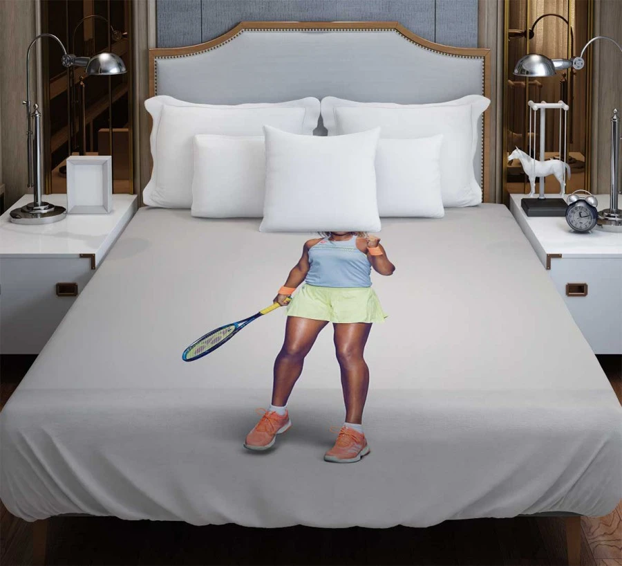 Energetic Tennis Player Naomi Osaka Duvet Cover