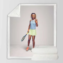 Energetic Tennis Player Naomi Osaka Sherpa Fleece Blanket