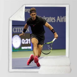 Energetic Tennis Player Rafael Nadal Sherpa Fleece Blanket