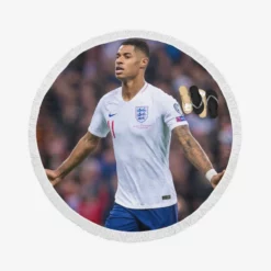 England Football Player Marcus Rashford Round Beach Towel