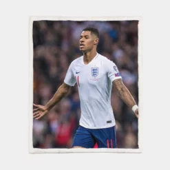 England Football Player Marcus Rashford Sherpa Fleece Blanket 1