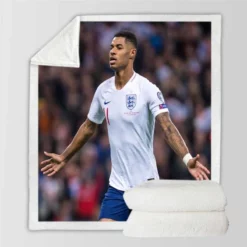 England Football Player Marcus Rashford Sherpa Fleece Blanket