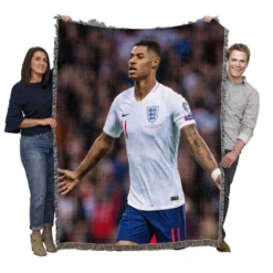 England Football Player Marcus Rashford Woven Blanket