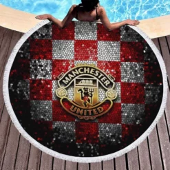 English Soccer Club Manchester United FC Round Beach Towel 1