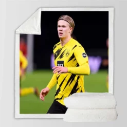 Erling Haaland Excellent Dortmund BVB Player Sherpa Fleece Blanket