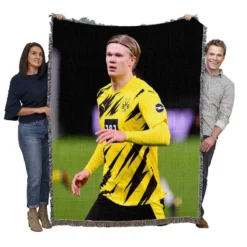 Erling Haaland Excellent Dortmund BVB Player Woven Blanket