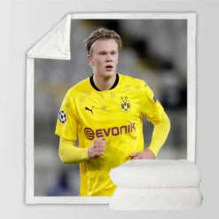 Erling Haaland Popular Dortmund BVB Player Sherpa Fleece Blanket