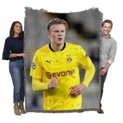 Erling Haaland Popular Dortmund BVB Player Woven Blanket