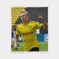 Erling Haaland Strong Dortmund BVB Club Player Sherpa Fleece Blanket 1