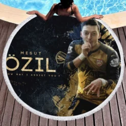 Ethical Arsenal Football Player Mesut Ozil Round Beach Towel 1