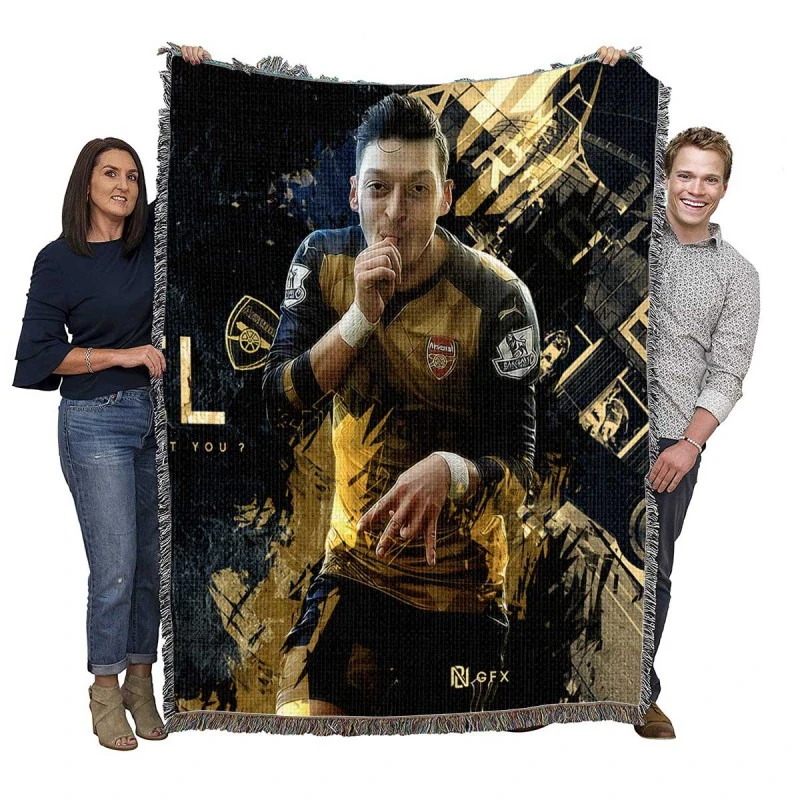 Ethical Arsenal Football Player Mesut Ozil Woven Blanket