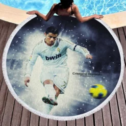 Ethical Cristiano Ronaldo Football Player Round Beach Towel 1