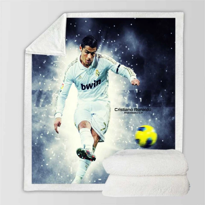 Ethical Cristiano Ronaldo Football Player Sherpa Fleece Blanket